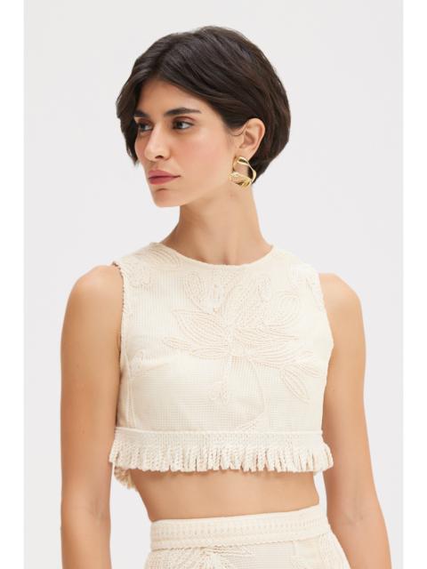 JOY LACE FRINGE TOP