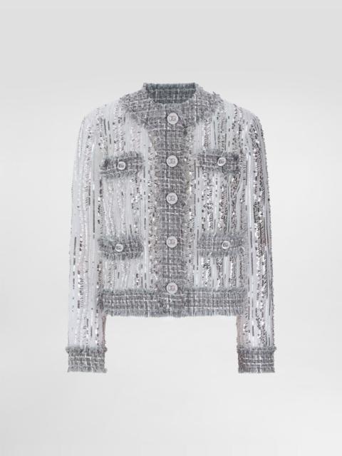 Tulle Gabbana jacket with sequin embroidery