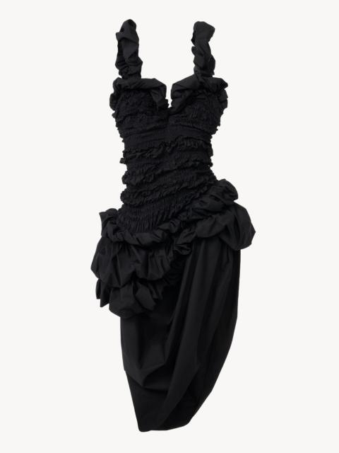 RUCHED BUSTIER MINI DRESS IN COTTON POPLIN