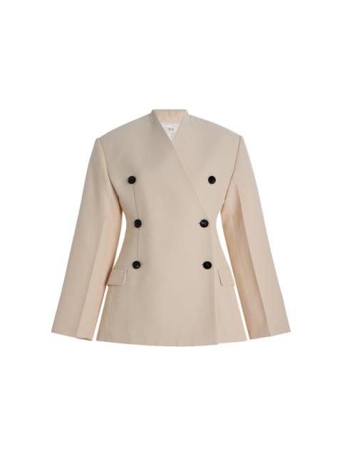 Sculptural Collarless Jacket pink