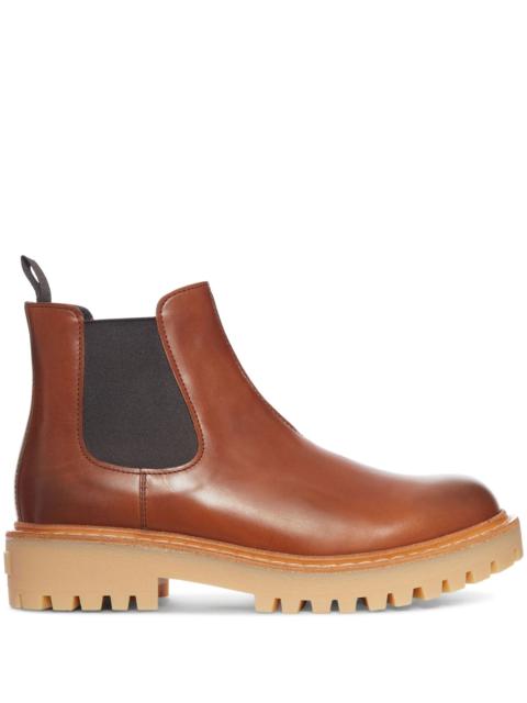 Prada Elastic-panel Leather Chelsea Boots