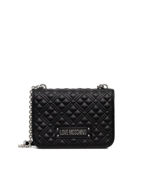 quilted-design chain-strap shoulder bag