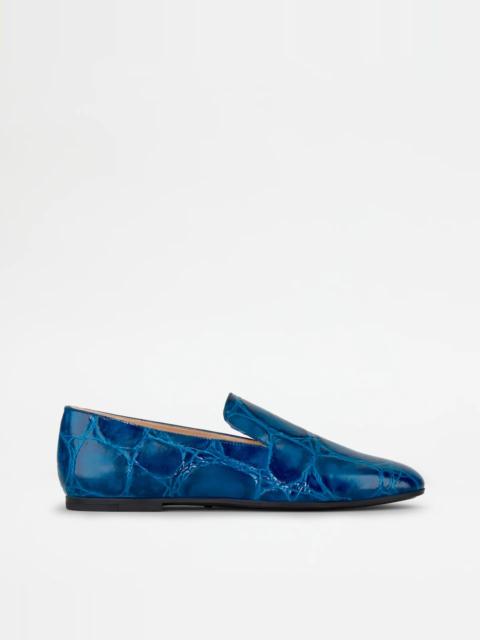 LOAFERS IN LEATHER - BLUE