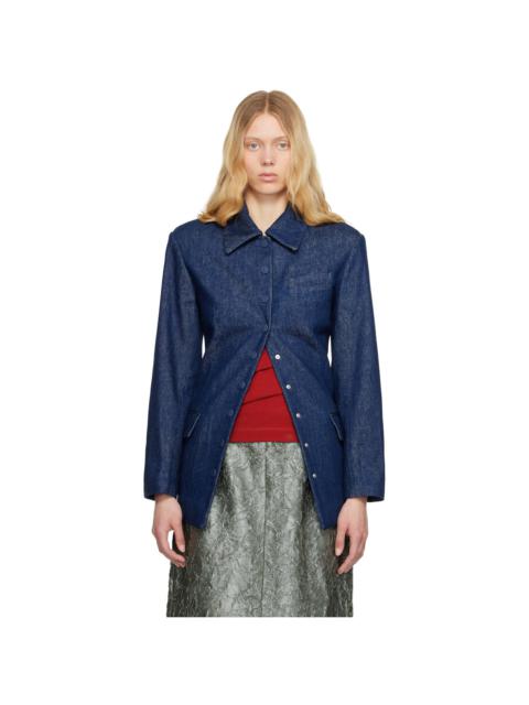 Navy Press-Stud Denim Jacket
