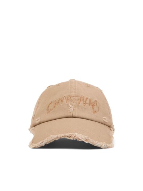 distressed-effect baseball cap