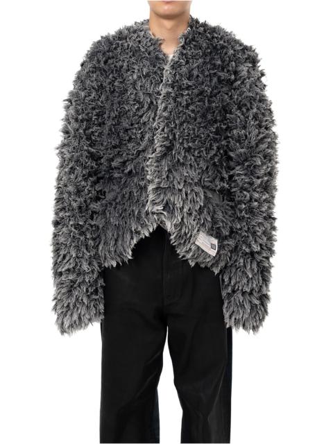 Bleached Shaggy Knit Cardigan