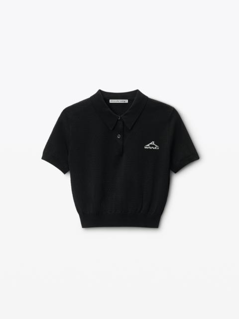 3D Logo Mesh Cropped Polo