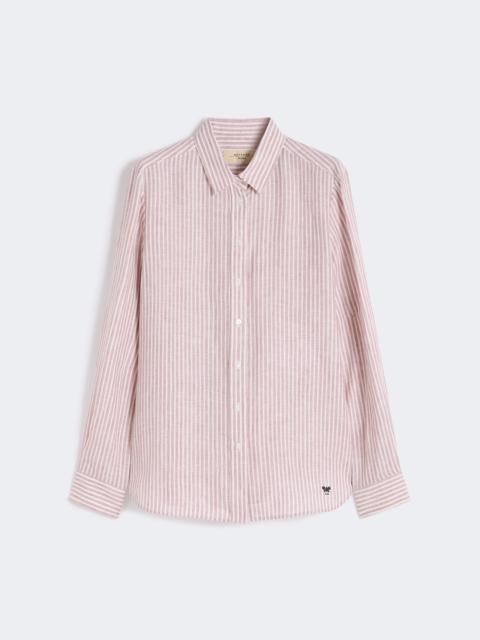 Striped linen canvas shirt - ANTIQUE ROSE