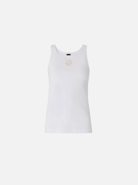 RIBBED VEST TOP WITH LOVE BIRDS EMBROIDERY