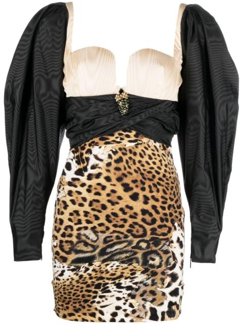 leopard-print mini dress