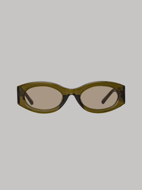 Berta Oval Sunglasses in Olive