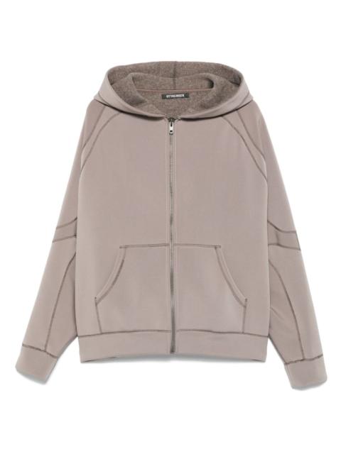 contrast-stitch hooded jacket