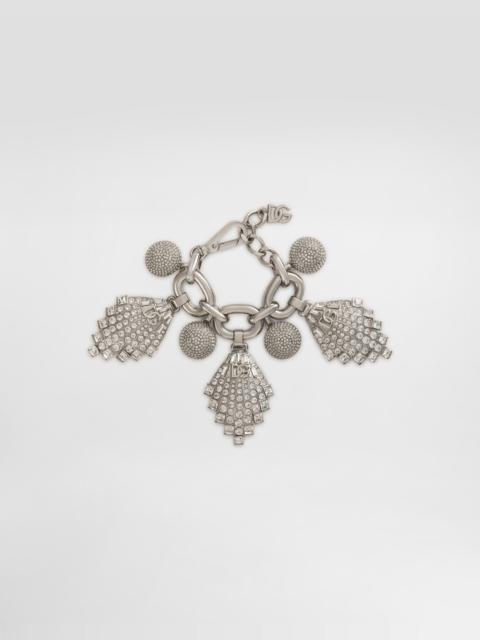 Maxi-bracelet with chain, rhinestone accents and DG logo