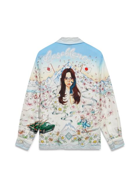 L'Hiver Fleuri Long Sleeve Silk Twill Shirt | Casablanca Paris