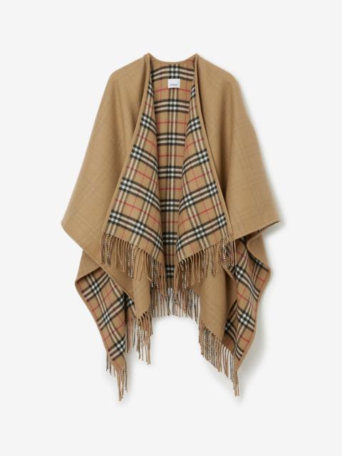 Check Wool Reversible Cape