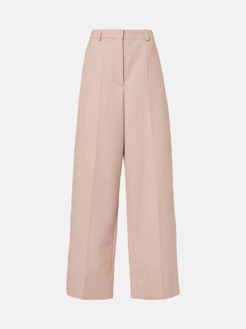 Low-rise wool wide-leg pants