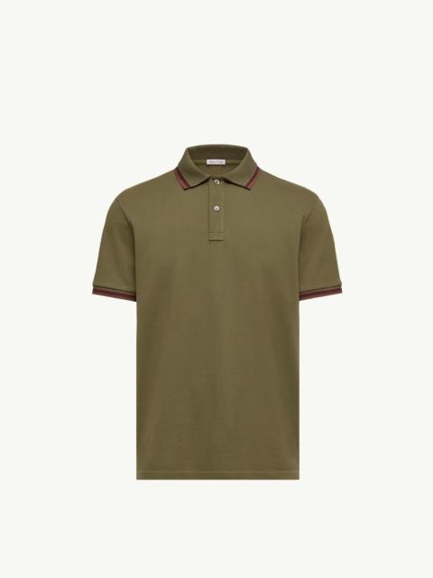 Double Collar Cotton Piquet Polo Shirt
