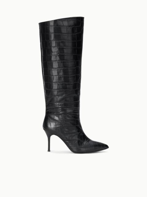 STAUD SEBASTIAN HIGH HEEL BOOT BLACK CROCO