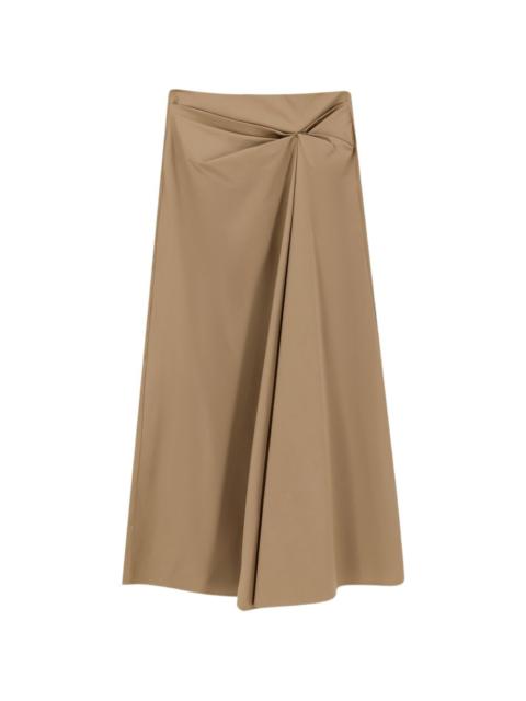 draped flared asymmetric skirt