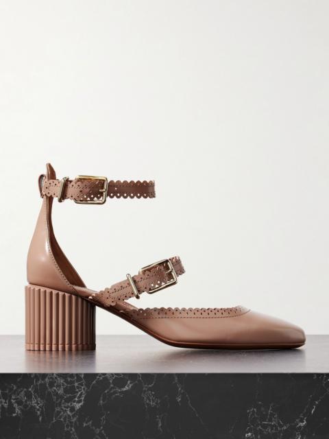 Eddie scalloped leather Mary Jane pumps Tan