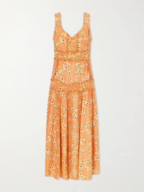 Panelled Printed Silk Maxi Dress