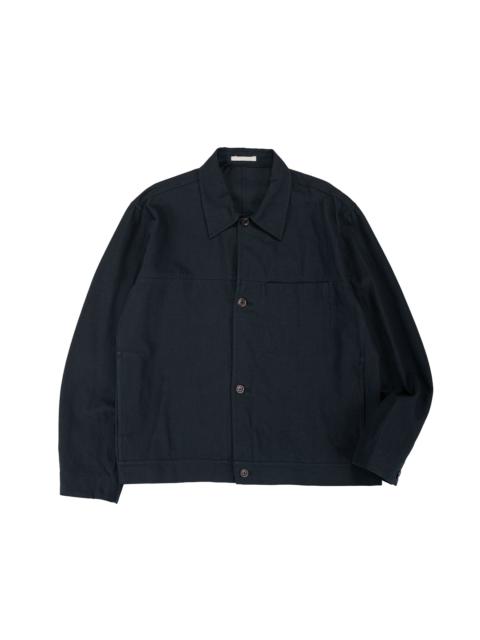 Arresskov Cotton Linen Twill Overshirt Dark Navy