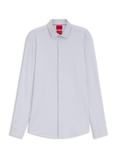 PRINTED SLIM-FIT SHIRT IN STRETCH JERSEY