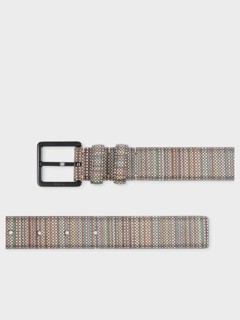'Signature Stripe' Coated Canvas Belt