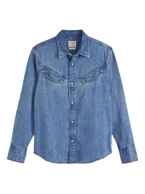 pocket-detail denim shirt