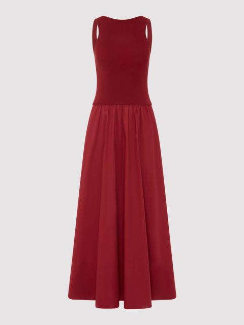 Bateau Cut Out Dress - Berry