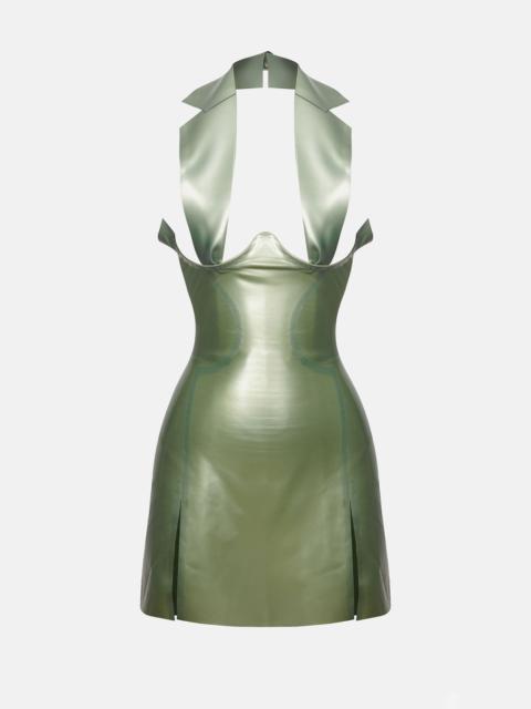 CHAMBERS LATEX DRESS DOLLAR BILL GREEN