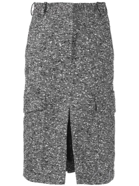 tailored cargo midi skirt