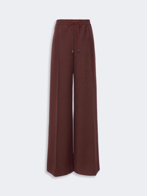 SLALOM Denim-effect wool wide-leg trousers - RUST