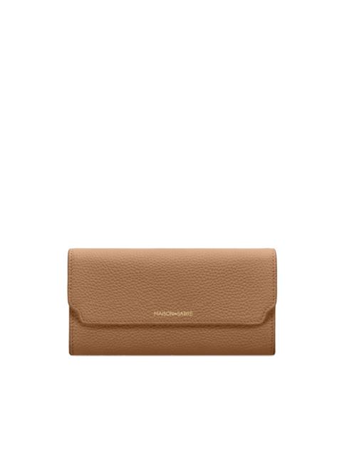 flap leather long wallet