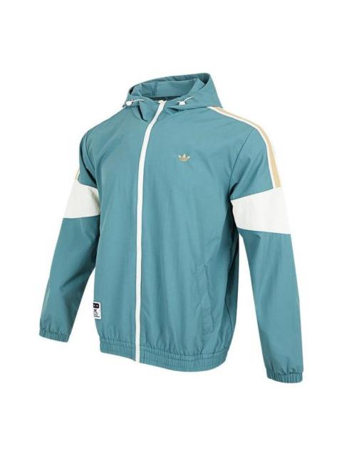 adidas originals Colorblock Logo Athleisure Casual Sports Hooded Jacket Autumn 'Green' HS1992