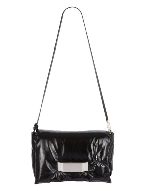 pillow-effect leather shoulder bag