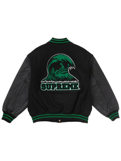 Supreme Wave Varsity Jacket Black