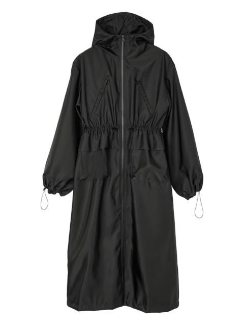hooded drawstring parka coat