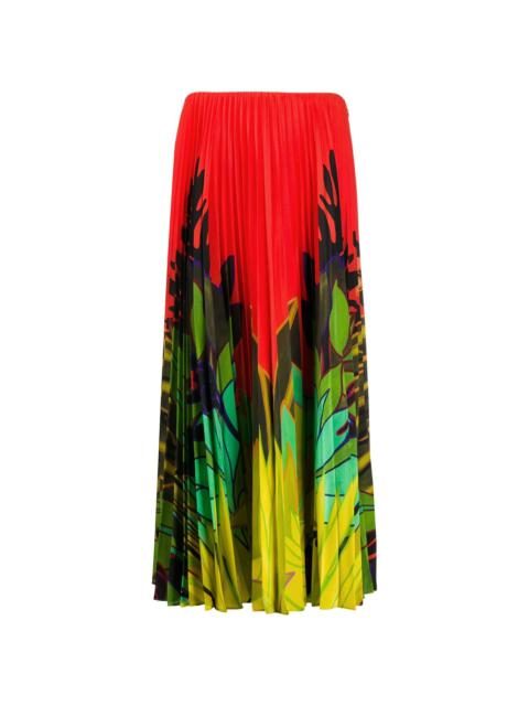 Mirrored Monkeys Forest pleated skirt
