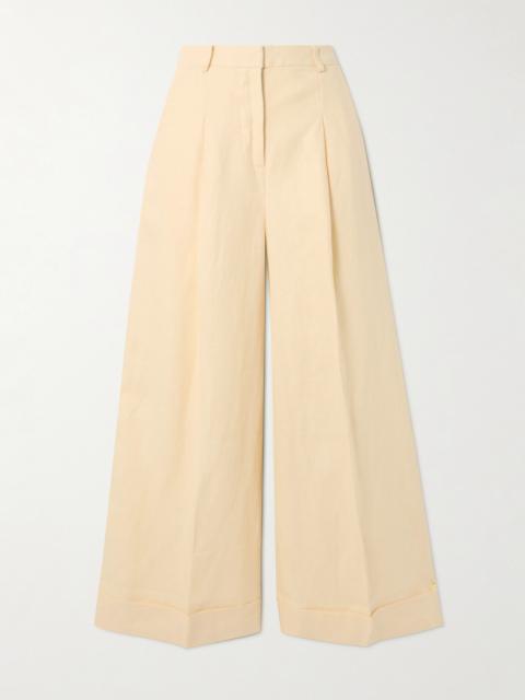 Clove Pleated Linen Wide-leg Pants