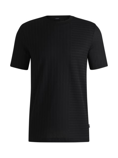 MERCERIZED-COTTON T-SHIRT WITH MIXED STRIPES