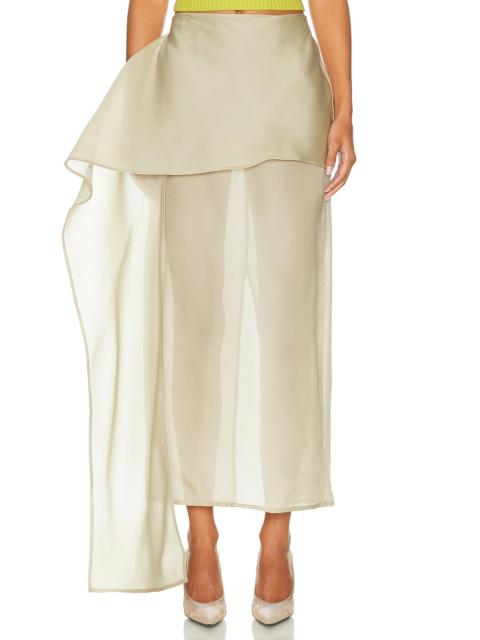 The Silk Gazar Skirt With Drape