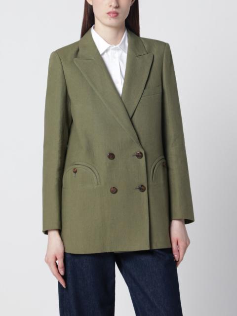 Olive green double-breasted jacket