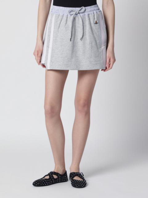 Grey mini skirt with Orb logo