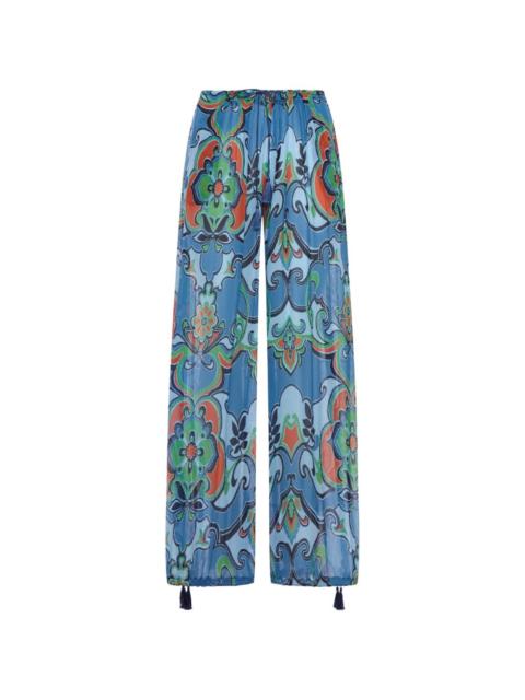 floral-print trousers