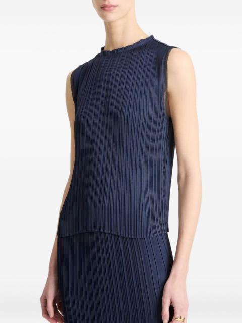 pleated sleeveless top