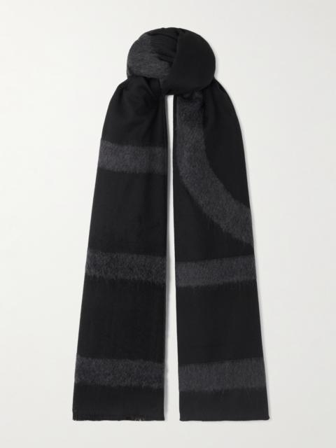 Intarsia-knit Wool-blend Scarf