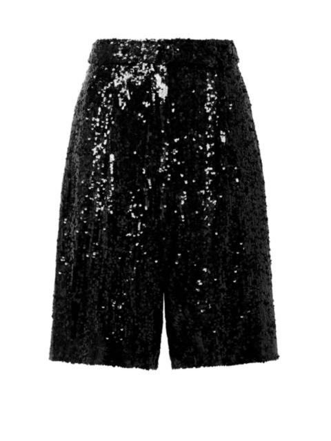 Sequin High Waisted Belted Short