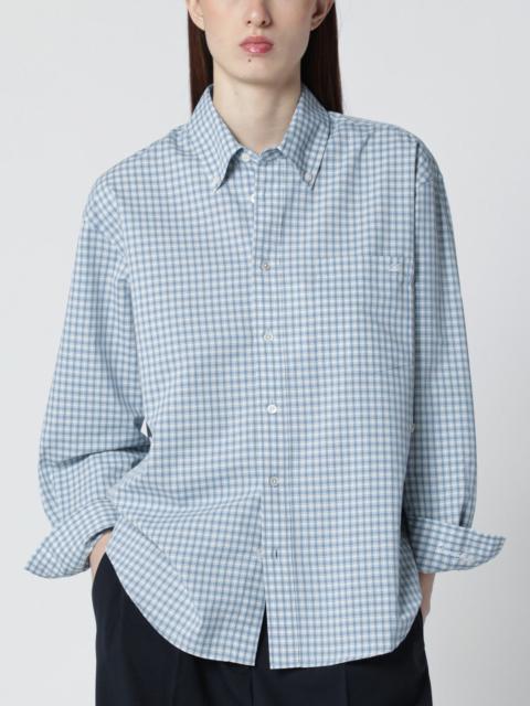 Oversized light blue check shirt