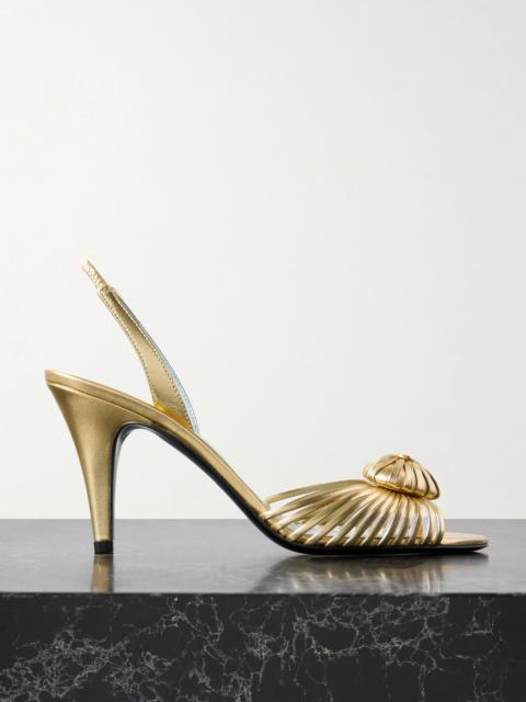 Royal 85 Embellished Metallic Leather Slingback Sandals